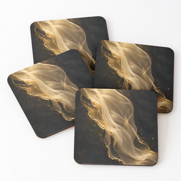 Item preview, Golden Flow – Abstract Light in Black & Gold designed and sold by bauschberts.