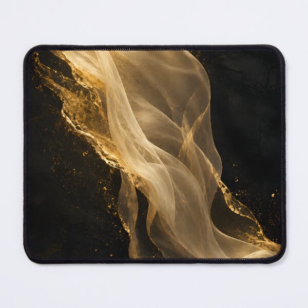 Item preview, Golden Flow – Abstract Light in Black & Gold designed and sold by bauschberts.