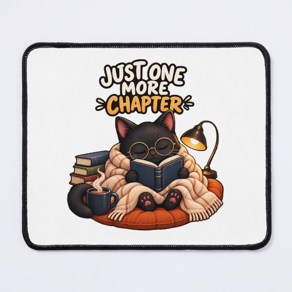 Item preview, Just One More Chapter Cute Black Cat Reading designed and sold by NakottaFashion.