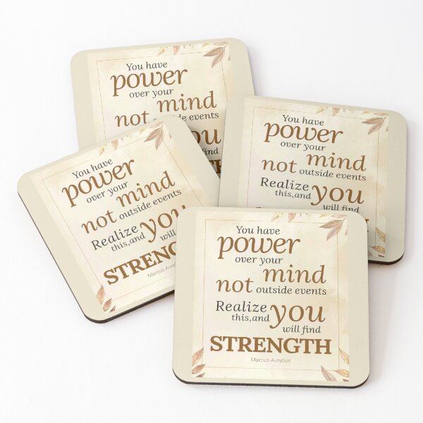 Item preview, You Have POWER Over Your Mind - Marcus Aurelius - Elegant Script Parchment - Dark Version designed and sold by Stoic Core.