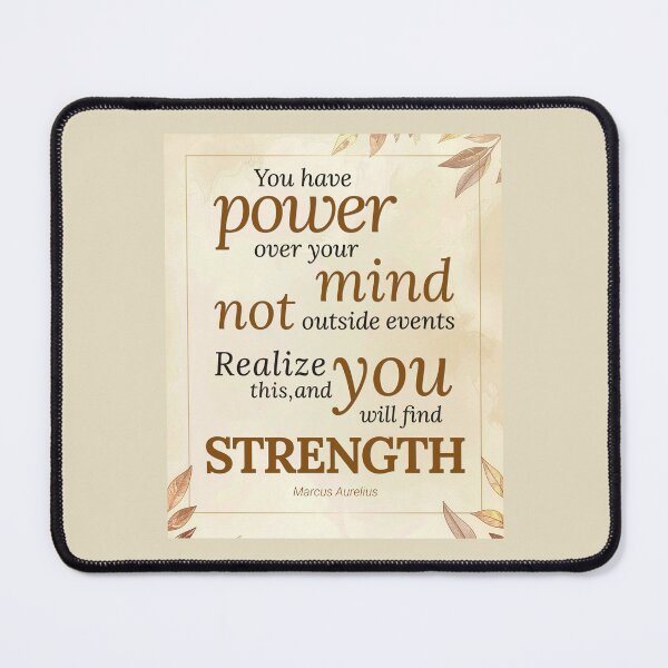 Item preview, You Have POWER Over Your Mind - Marcus Aurelius - Elegant Script Parchment - Dark Version designed and sold by Stoic Core.