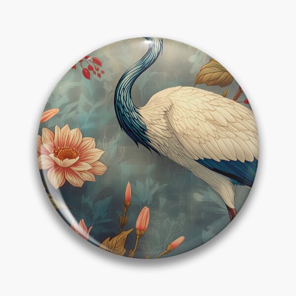Item preview, Elegant Crane Among Blossoms designed and sold by paulrommer.