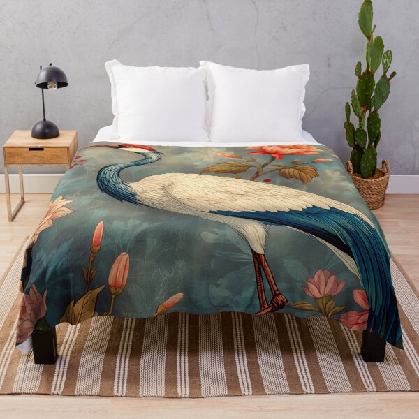 Item preview, Elegant Crane Among Blossoms designed and sold by paulrommer.