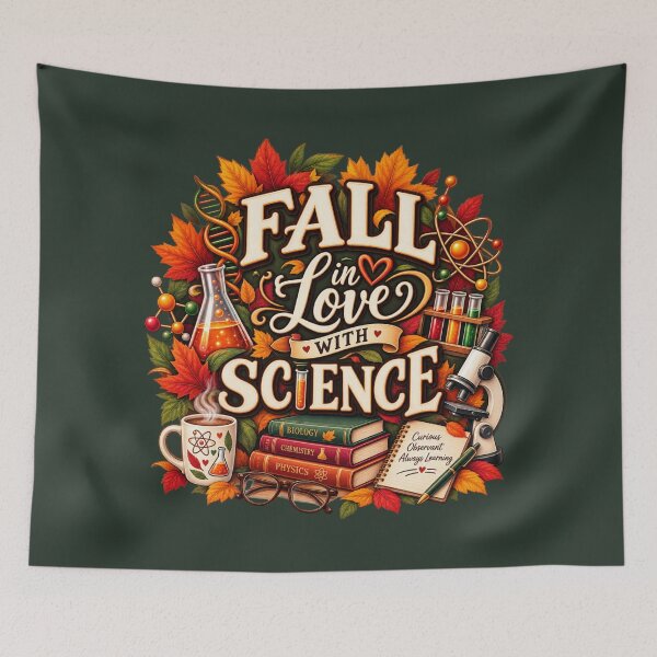 Item preview, Fall in Love With Science – Autumn Science Teacher Design designed and sold by astersgraphics.
