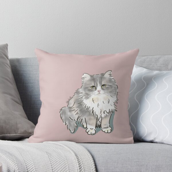 Item preview, Fluffy Silver Tabby Rescue Cat designed and sold by hanielmeowtrait.
