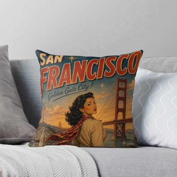 Item preview, San Francisco Golden Gate City | Retro 1950s Travel Pin-Up Poster designed and sold by MissSaylor.