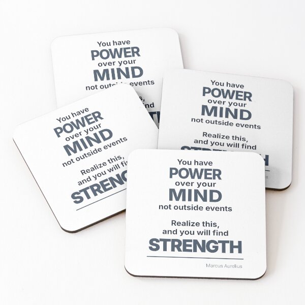 Item preview, You Have POWER Over Your Mind - Marcus Aurelius - Stoic Minimalist Quote - Dark Version designed and sold by Stoic Core.