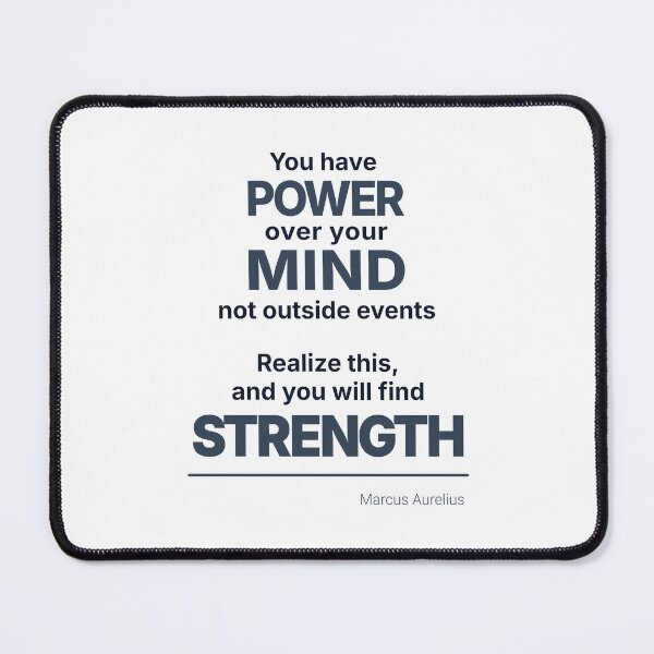 Item preview, You Have POWER Over Your Mind - Marcus Aurelius - Stoic Minimalist Quote - Dark Version designed and sold by Stoic Core.