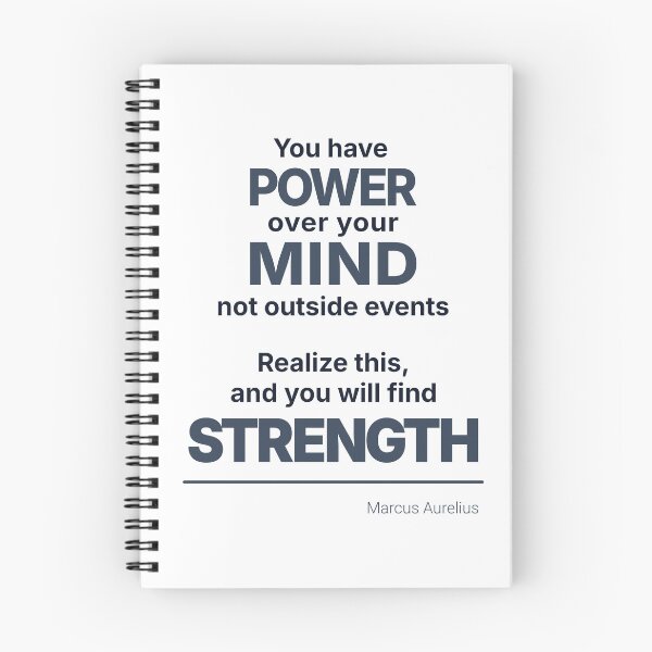 Item preview, You Have POWER Over Your Mind - Marcus Aurelius - Stoic Minimalist Quote - Dark Version designed and sold by Stoic Core.