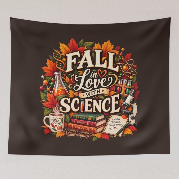 Item preview, Fall in Love With Science – Autumn Science Teacher Design designed and sold by astersgraphics.