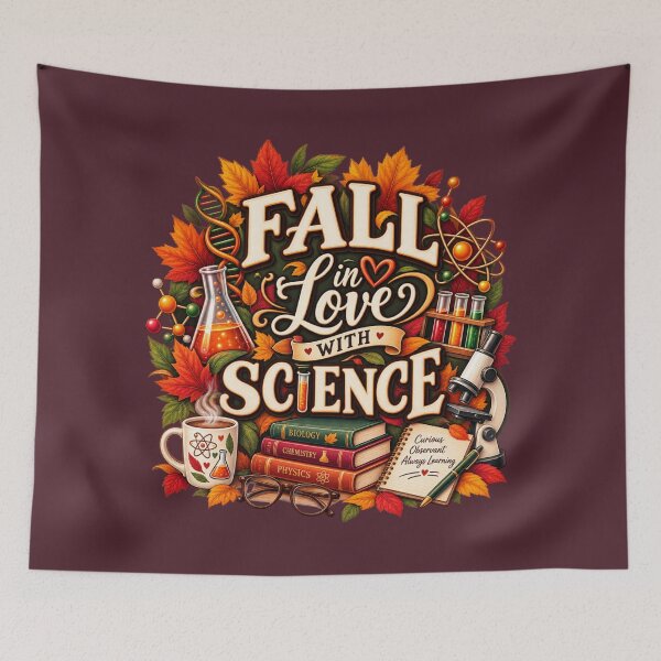 Item preview, Fall in Love With Science – Autumn Science Teacher Design designed and sold by astersgraphics.