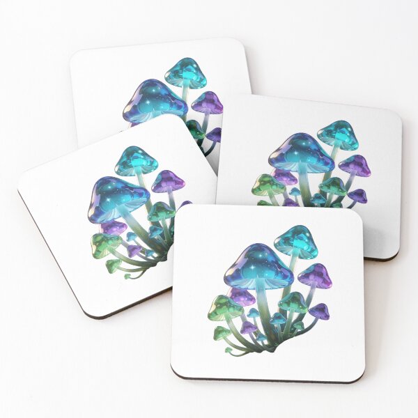 Item preview, Enchanted Blue Mushrooms – Magical Forest Cottagecore Sticker designed and sold by AillustriaAK.
