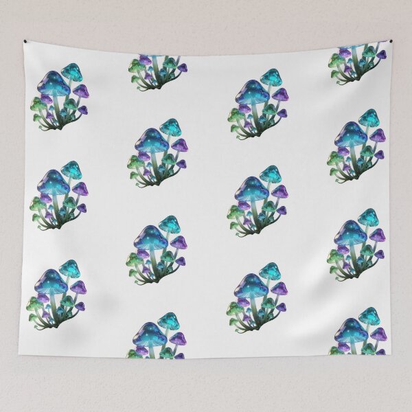 Item preview, Enchanted Blue Mushrooms – Magical Forest Cottagecore Sticker designed and sold by AillustriaAK.