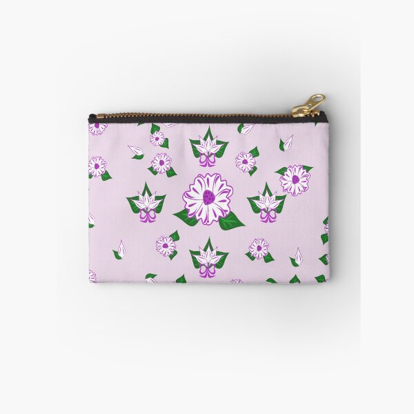 Item preview, Cute Purple Floral Pattern Background with Floating Flowers and Leaves designed and sold by Ei-Ei.