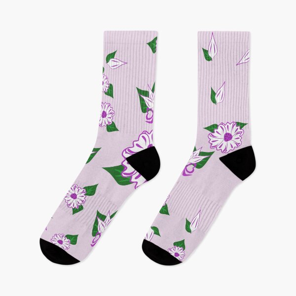 Item preview, Cute Purple Floral Pattern Background with Floating Flowers and Leaves designed and sold by Ei-Ei.