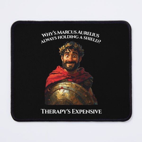 Item preview, Why’s Marcus Aurelius always holding a shield? | Stoic Core Humorous Philosophy Design - White Version designed and sold by Stoic Core.