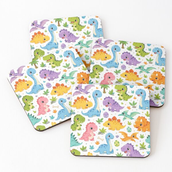 Item preview, Cute Seamless Dino Pattern - Colorful Prehistoric Animals designed and sold by ToonyTeez.