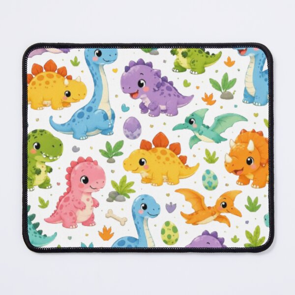 Item preview, Cute Seamless Dino Pattern - Colorful Prehistoric Animals designed and sold by ToonyTeez.