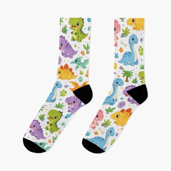Item preview, Cute Seamless Dino Pattern - Colorful Prehistoric Animals designed and sold by ToonyTeez.