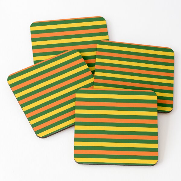 Item preview, Orange And Yellow Stripes Design Green  designed and sold by PatternTitan.