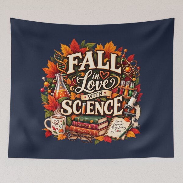 Item preview, Fall in Love With Science – Autumn Science Teacher Design designed and sold by astersgraphics.