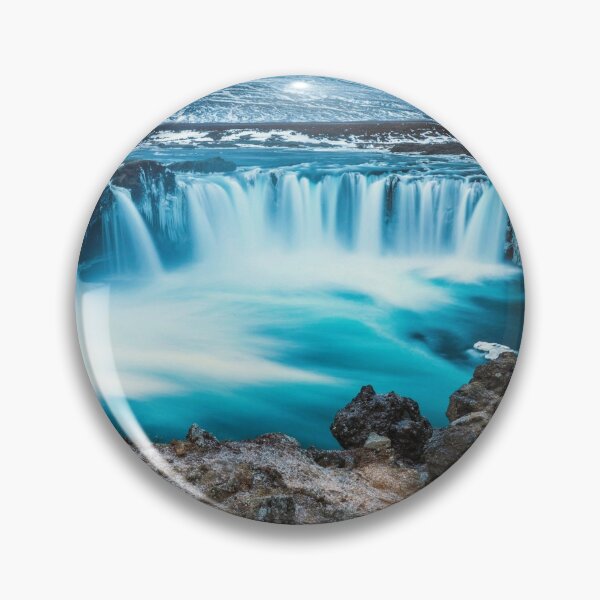 Item preview, Artic blue Goðafoss Waterfall in northern Iceland color fine print photograph wall decor designed and sold by Jéanpaul  Ferro.