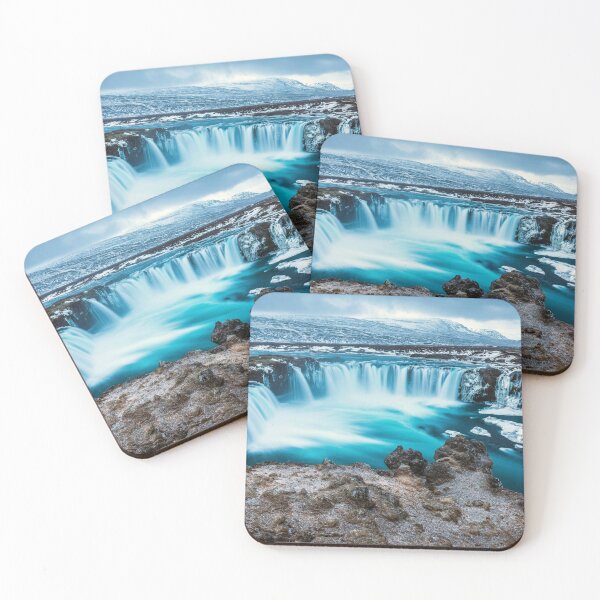 Item preview, Artic blue Goðafoss Waterfall in northern Iceland color fine print photograph wall decor designed and sold by Jéanpaul  Ferro.