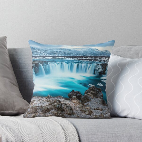 Item preview, Artic blue Goðafoss Waterfall in northern Iceland color fine print photograph wall decor designed and sold by Jéanpaul  Ferro.