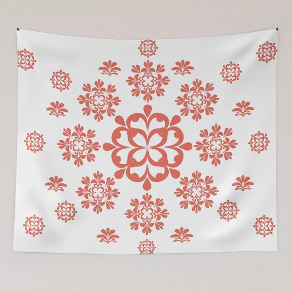 Item preview, Terracotta Red Floral Mandala Pattern Vector Background designed and sold by Ei-Ei.