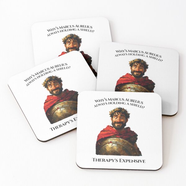 Item preview, Why’s Marcus Aurelius always holding a shield? | Stoic Core Humorous Philosophy Design - Black Version designed and sold by Stoic Core.