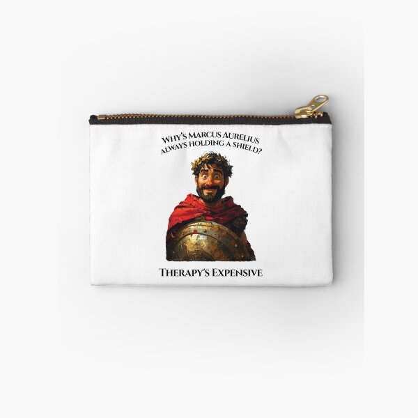 Item preview, Why’s Marcus Aurelius always holding a shield? | Stoic Core Humorous Philosophy Design - Black Version designed and sold by Stoic Core.