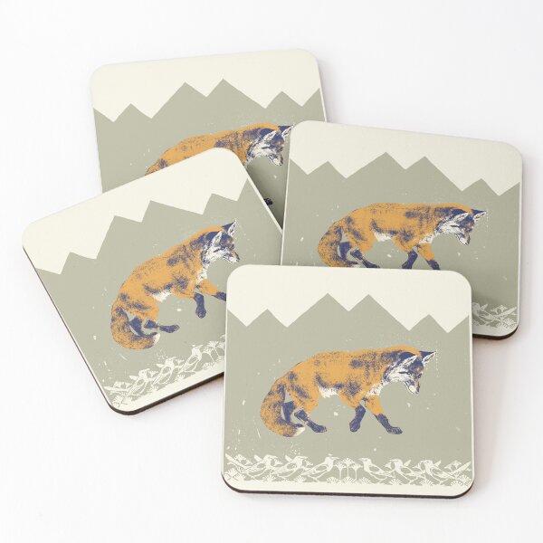 Item preview, A historic fox with abstract olive green mountains designed and sold by PbHistory.