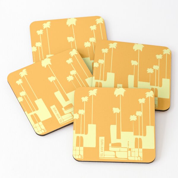 Item preview, Rosh Hashana Gift - Tel Aviv Tayelet Yellow Sunrise designed and sold by French Papyrus Studio.