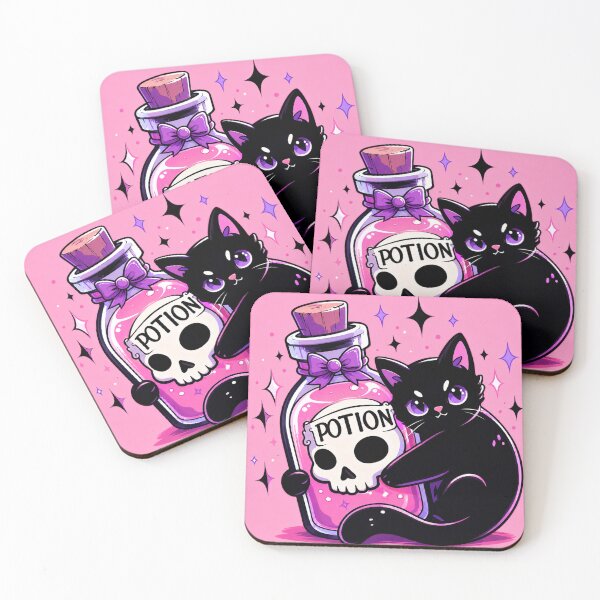 Item preview, Black Cat Potion | Cute Witchy Cat Magic Kawaii Halloween Aesthetic designed and sold by AbstractAuraArt.