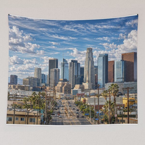 Item preview, Downtown Los Angeles Skyline Under Dramatic California Skies designed and sold by Kimberly Palmer.