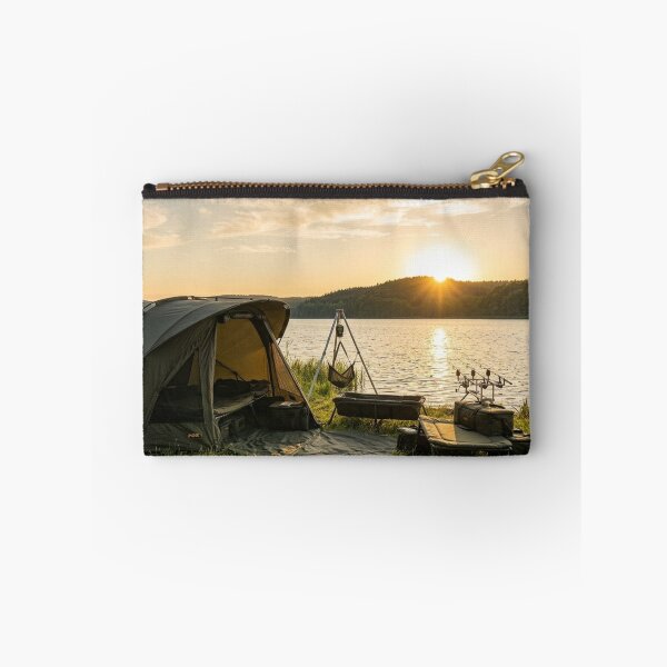 Item preview, Golden Hour Carp Fishing Camp - Premium Angler Jigsaw Puzzle designed and sold by GeekAnglerStore.