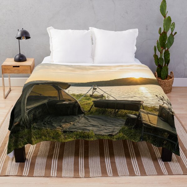 Item preview, Golden Hour Carp Fishing Camp - Premium Angler Jigsaw Puzzle designed and sold by GeekAnglerStore.