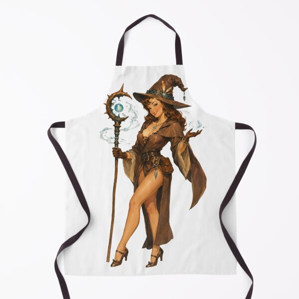 Item preview, Vintage Witch Pin-Up | Retro Fantasy Spellcaster designed and sold by Cosplayvintage.