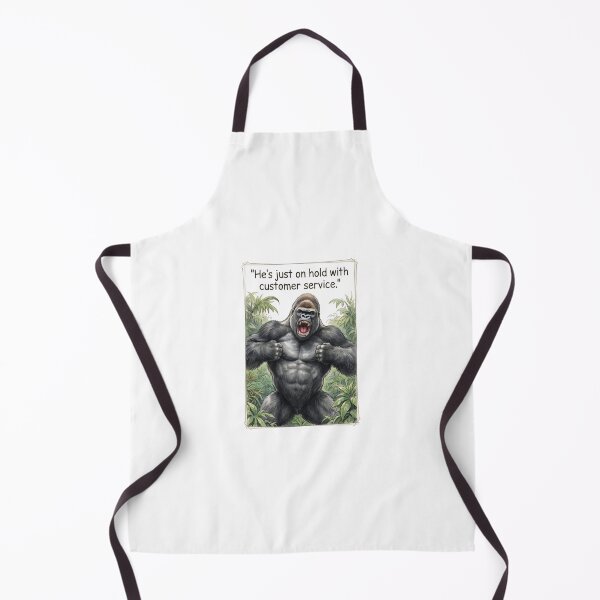 Item preview, "He's just on hold with customer service" - Enraged Silverback designed and sold by SarcasmAndSpite.