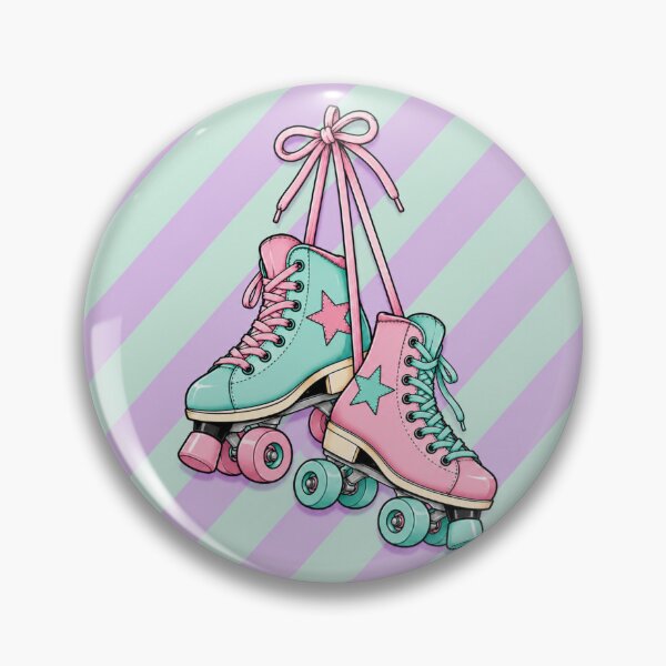Item preview, Pastel Roller Skates with Stars – Cute Retro 90s Skate Design designed and sold by LittleGinnyArt.