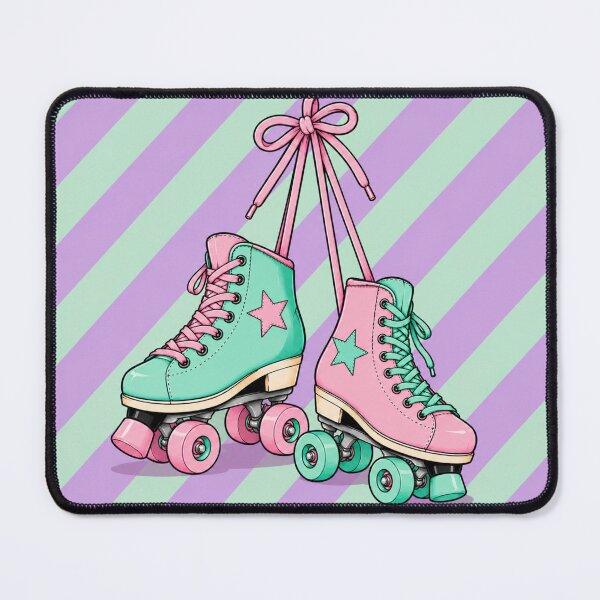Item preview, Pastel Roller Skates with Stars – Cute Retro 90s Skate Design designed and sold by LittleGinnyArt.