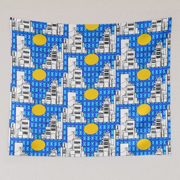 Item preview, Rosh Hashana Gift -Postcard from Tel Aviv Blue Tiles Background designed and sold by French Papyrus Studio.