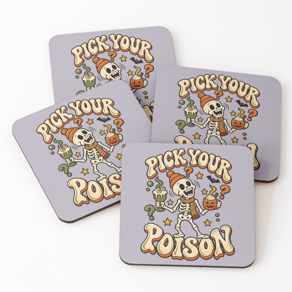 Item preview, Pick Your Poison Retro Skeleton Halloween Shirt – Funny Spooky Drinks designed and sold by  MAD's Recreation Studio.
