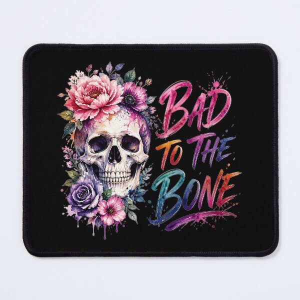 Item preview, Floral Skull Bad to the Bone | Colorful Gothic Halloween designed and sold by emiliacreations.