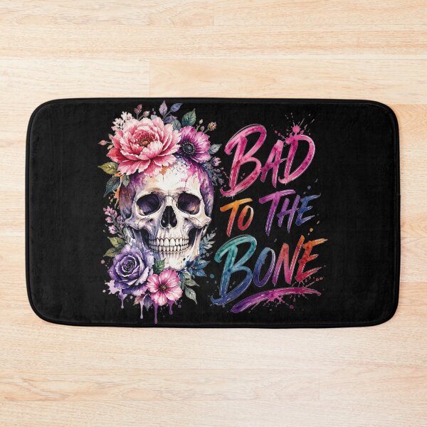 Item preview, Floral Skull Bad to the Bone | Colorful Gothic Halloween designed and sold by emiliacreations.