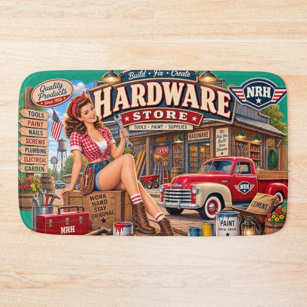 Item preview, NRH Hardware Store Build Fix Create Vintage Pinup Tools Paint Sign designed and sold by Normandy Road Heritage.