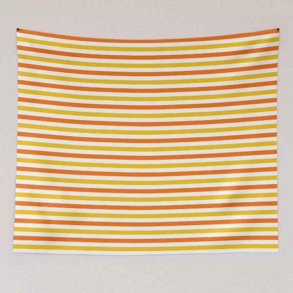 Item preview, Orange And Yellow Stripes Design White  designed and sold by PatternTitan.
