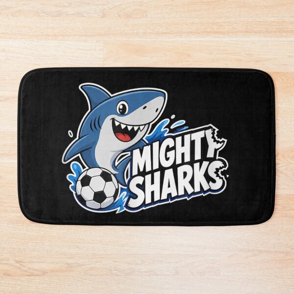Item preview, Cute Mighty Sharks Soccer Mascot Shark Playing Football Water Splash Mascot designed and sold by DuneHaicna.