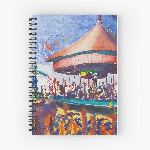 Item preview, Coney Island Carousel Merry Go Round carnival amusement park fine art landscape painting by Dodge Macnight designed and sold by Jéanpaul  Ferro.