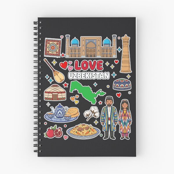 Item preview, Love Uzbekistan Aesthetic Dark Culture Doodles & Iconic Silk Road Landmarks designed and sold by mashmosh.